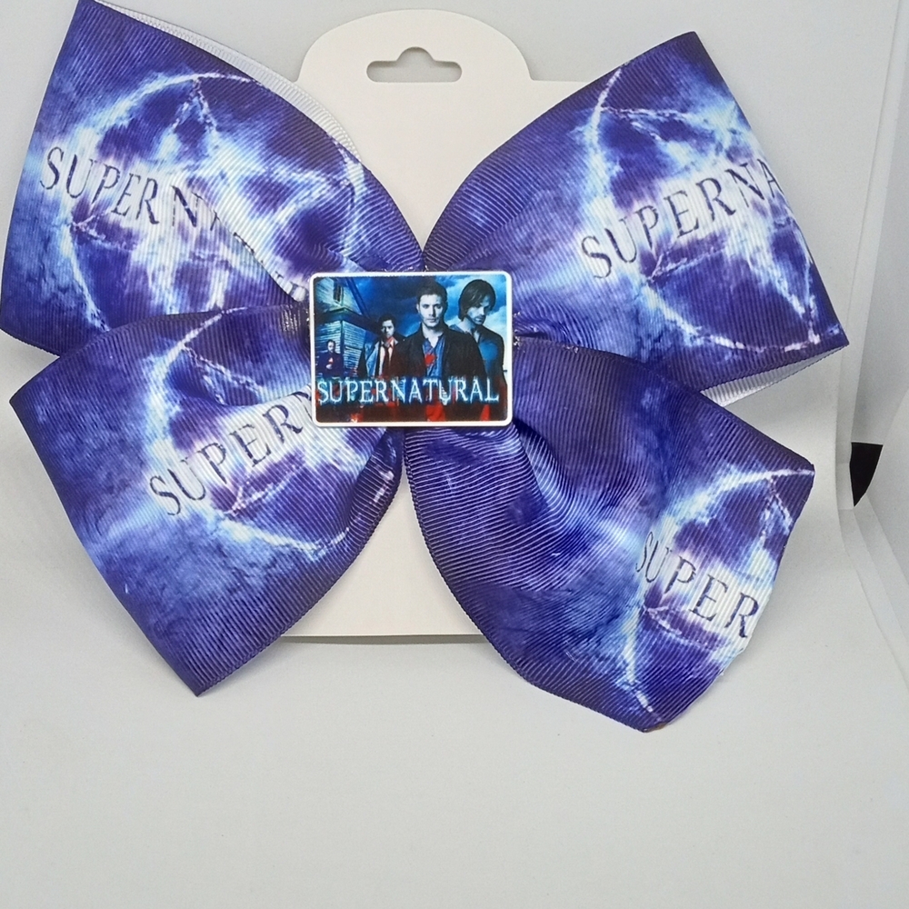 Hand Crafted Supernatural Blue Hair Bow